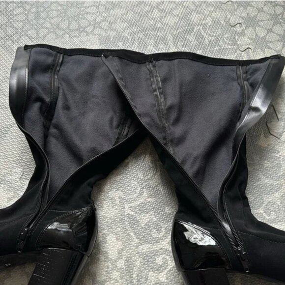 BRAND NEW, never worn black stylish suede boots size 6.5 US , 37 EU - Picture 6 of 13